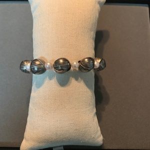 Molly Dingledine Oxidized Sterling and Pearl Bracelet